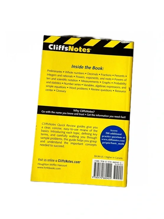 Cliffs Notes Basic Math & Pre-Algebra Quick Review - Picture 2 of 2